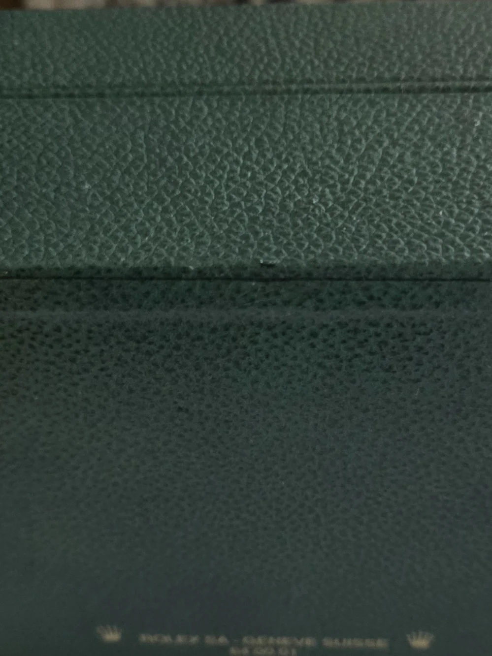 Rolex Dark Green Leather Authentic Case with Gold Rolex Crown Detail